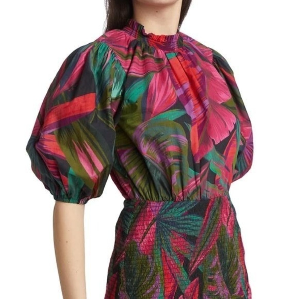 Farm Rio Women's‎ Midnight Leaves Mini Dress - Size Medium - Picture 4 of 12